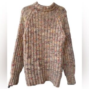 VTG By Damon Mohair Blend Turtleneck Multicolor Long Sweater Preppy Vintage Sz L